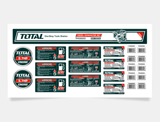 TOTAL發(fā)電機組組合貼紙